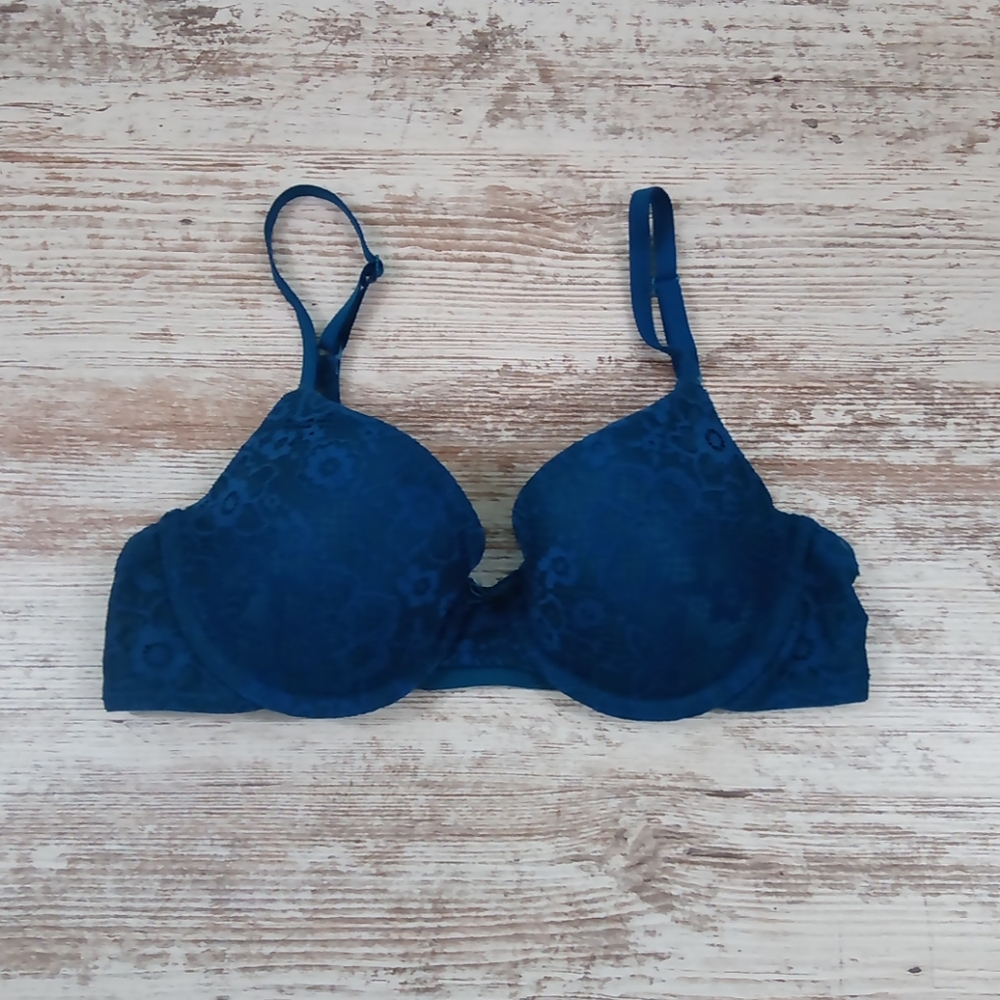 Teal Blue Lacey Bra - image 1